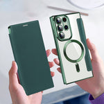 Card Holder Phone Case for Samsung Galaxy S23 Ultra Leather+TPU RFID Blocking Magnetic Phone Cover