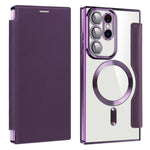 Card Holder Phone Case for Samsung Galaxy S23 Ultra Leather+TPU RFID Blocking Magnetic Phone Cover