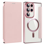 Card Holder Phone Case for Samsung Galaxy S23 Ultra Leather+TPU RFID Blocking Magnetic Phone Cover