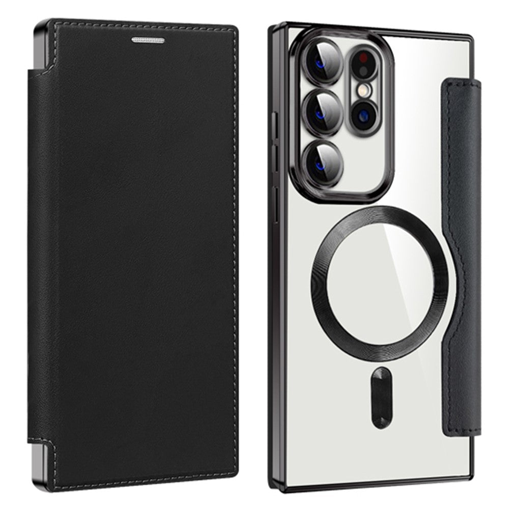Card Holder Phone Case for Samsung Galaxy S23 Ultra Leather+TPU RFID Blocking Magnetic Phone Cover
