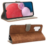 Mobiltelefoncover til Samsung Galaxy A13 4G, Anti-ridse læder telefoncover med stativ, RFID-blokerende pung