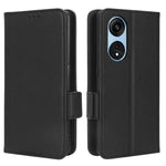 Oppo Reno8 T 5G / A1 Pro 5G mobilskal Plånboksfodral Litchitextur PU-läder mobilskal med dubbla magnetiska spännen
