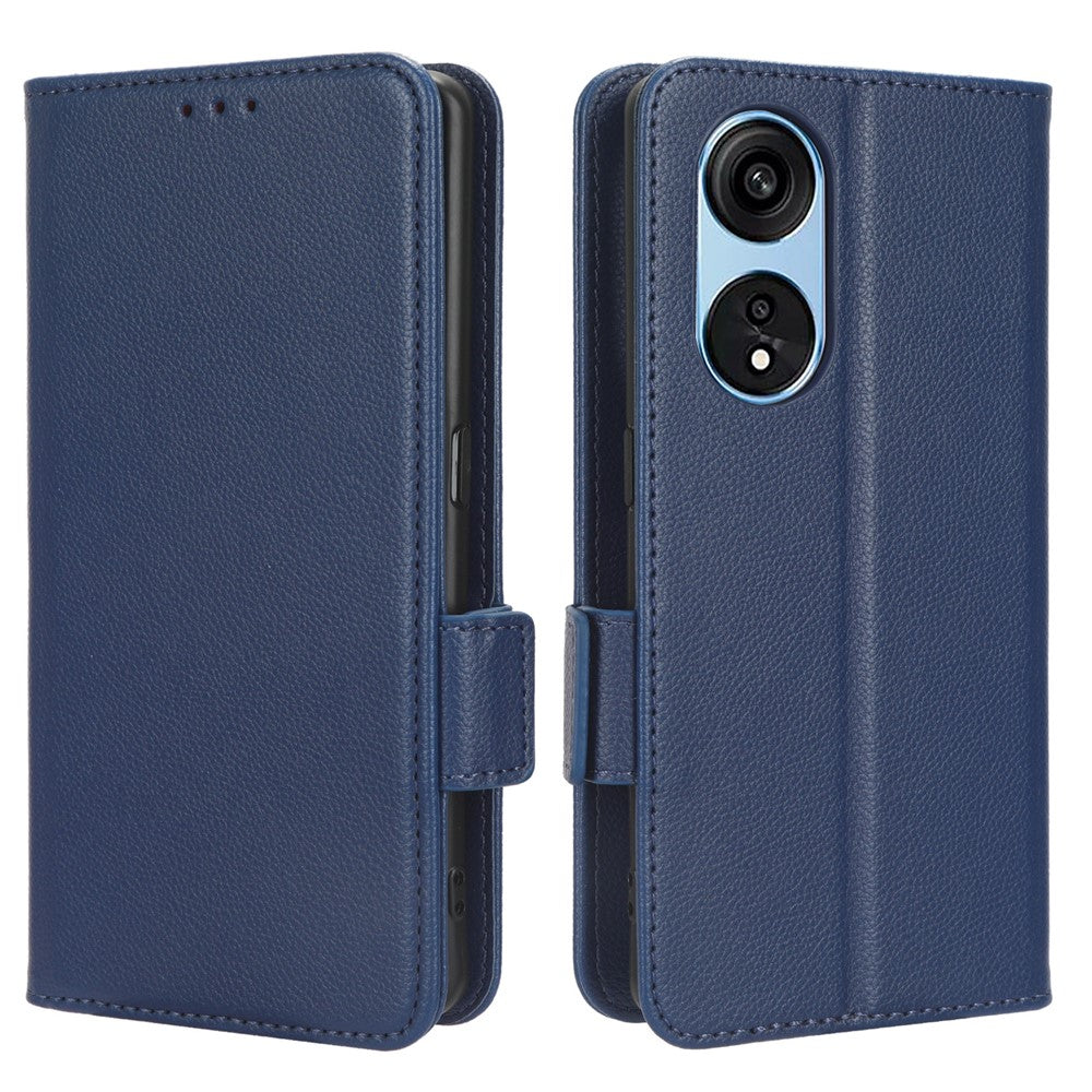 Oppo Reno8 T 5G / A1 Pro 5G mobilskal Plånboksfodral Litchitextur PU-läder mobilskal med dubbla magnetiska spännen