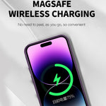 Magnetisk telefoncover til iPhone 14 Pro, CD-tekstur TPU + PC galvaniseret telefoncover