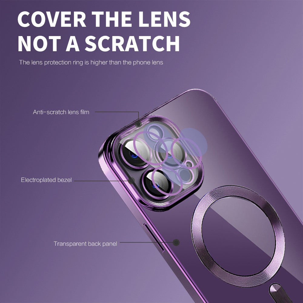 Magnetisk telefoncover til iPhone 14 Pro, CD-tekstur TPU + PC galvaniseret telefoncover
