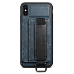 SUTENI H13 Telefoncover med Håndrem og Støttefod til iPhone XS Max med Kortholder i PU-læderbelagt PC + TPU