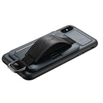 SUTENI H13 Telefoncover med Håndrem og Støttefod til iPhone XS Max med Kortholder i PU-læderbelagt PC + TPU