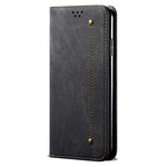 Fallsäkert mobilskal för Samsung Galaxy A24 4G (162,1 x 77,6 x 8,3 mm) Jeanstygtexturerat läderfodral med stativ, plånbok