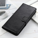 Phone Case for Xiaomi Poco C55 4G / Redmi 11A 4G / 12C 4G Crazy Horse Texture PU Leather Stand Wallet Cover