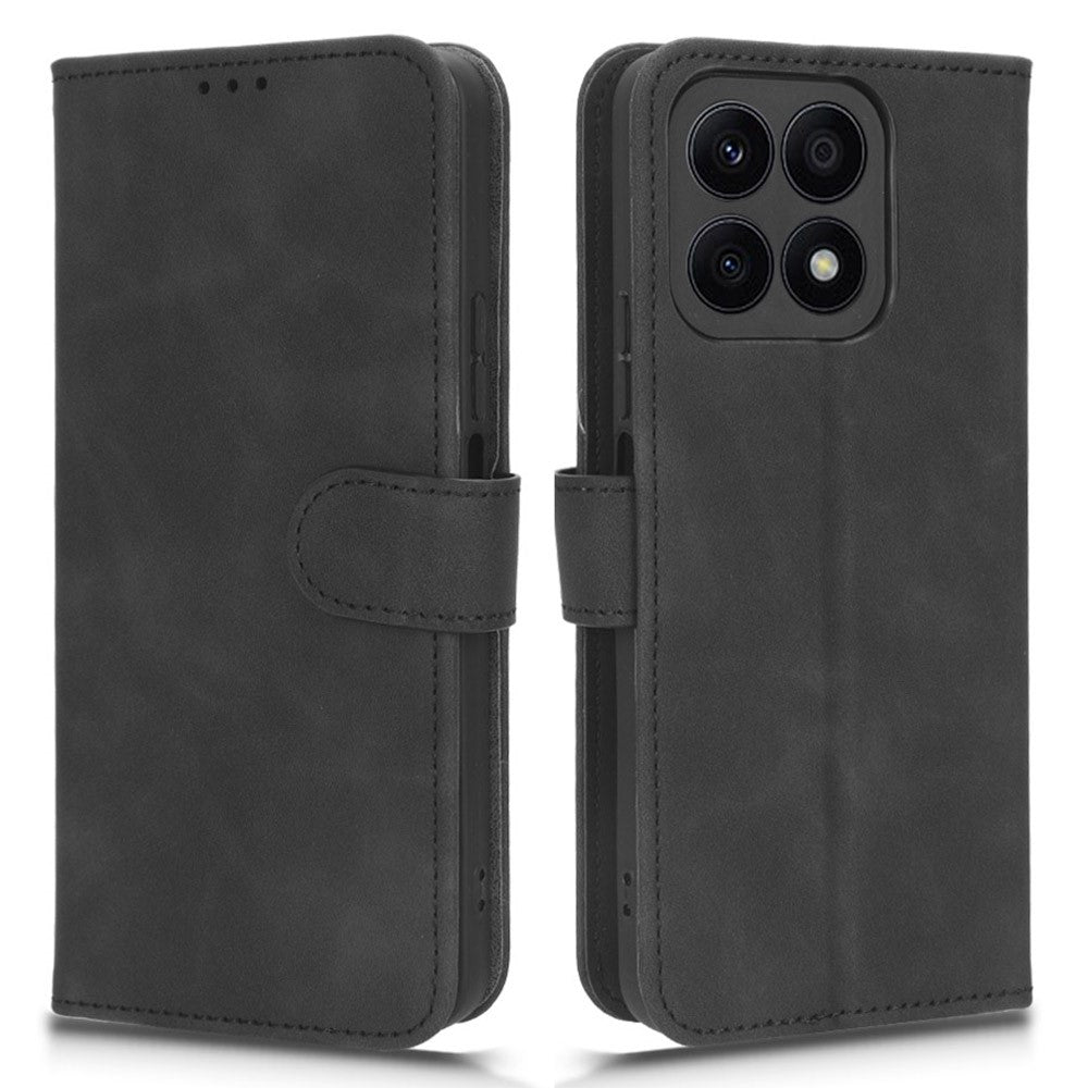 For Honor X8a 4G Hudvenligt PU-læder telefoncover med stander, beskyttende telefonpung-cover
