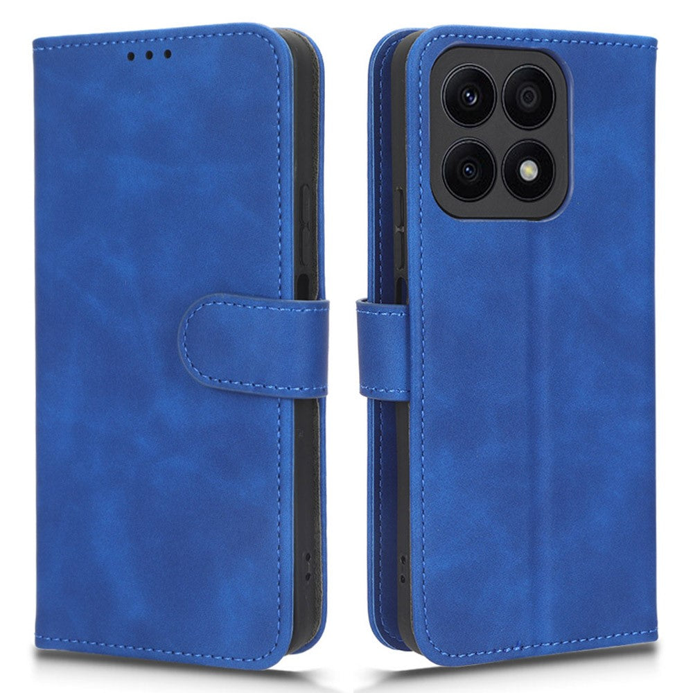 For Honor X8a 4G Hudvenligt PU-læder telefoncover med stander, beskyttende telefonpung-cover