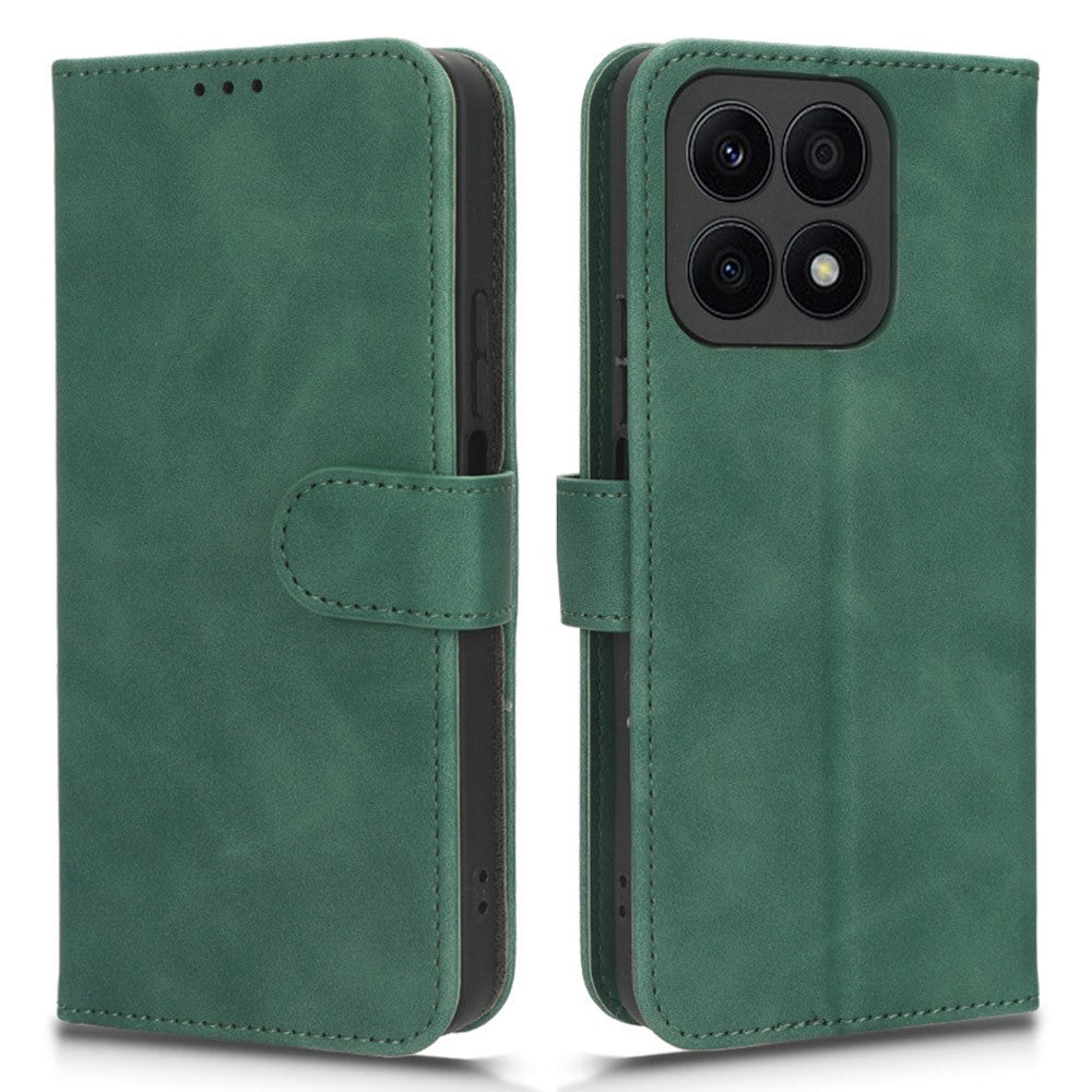 For Honor X8a 4G Hudvenligt PU-læder telefoncover med stander, beskyttende telefonpung-cover