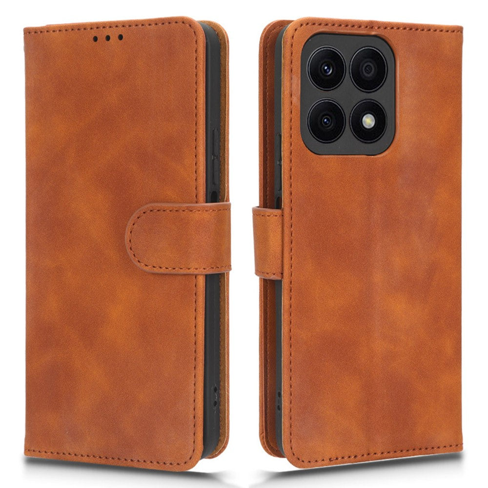 For Honor X8a 4G Hudvenligt PU-læder telefoncover med stander, beskyttende telefonpung-cover