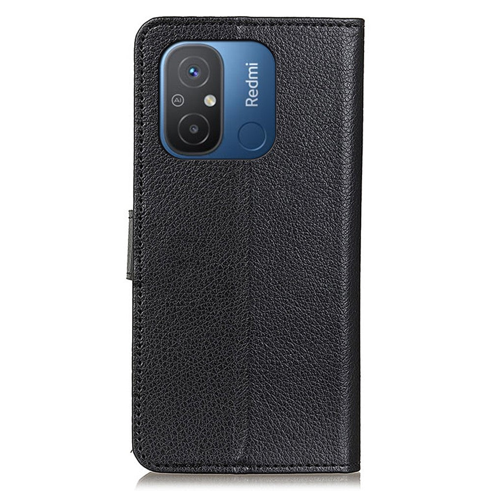 For Xiaomi Poco C55 4G / Redmi 11A 4G / 12C 4G Litchi Texture Leather Case Wallet Phone Stand Cover