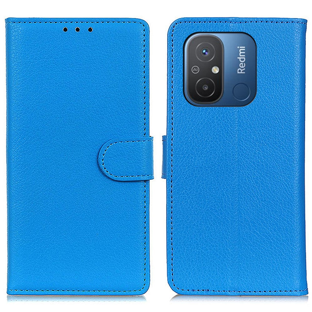 For Xiaomi Poco C55 4G / Redmi 11A 4G / 12C 4G Litchi Texture Leather Case Wallet Phone Stand Cover