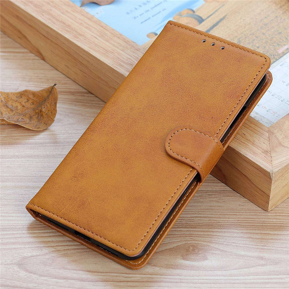 For Xiaomi Poco C55 4G / Redmi 11A 4G / 12C 4G Phone Case Wallet Stand Cowhide Texture PU Leather Cover