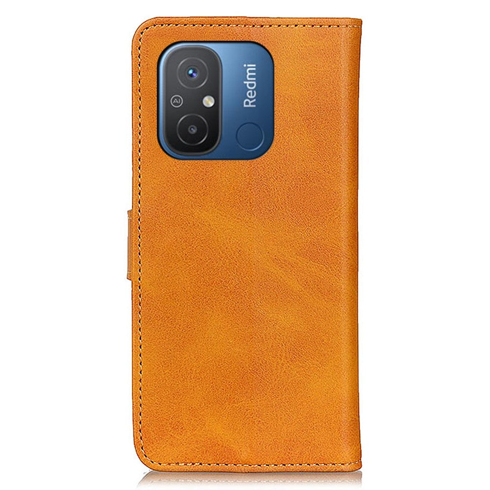 For Xiaomi Poco C55 4G / Redmi 11A 4G / 12C 4G Phone Case Wallet Stand Cowhide Texture PU Leather Cover