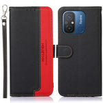KHAZNEH For Xiaomi Poco C55 4G / Redmi 11A 4G / 12C 4G RFID Blocking Stand Wallet Case PU Leather Litchi Texture Cover