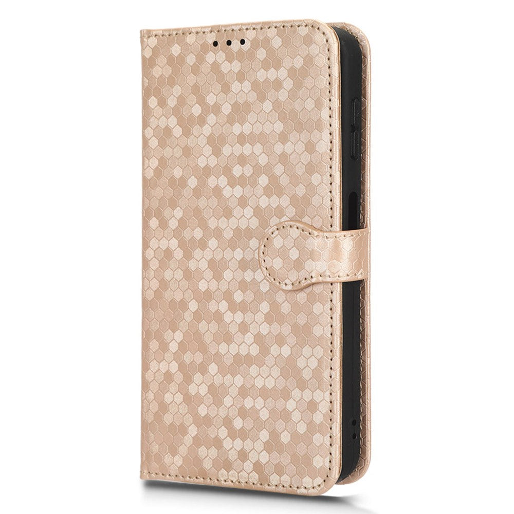 Samsung Galaxy A14 5G / A14 4G Stativflikfodral PU-läder Prickmönster Präglat Plånboksfodral