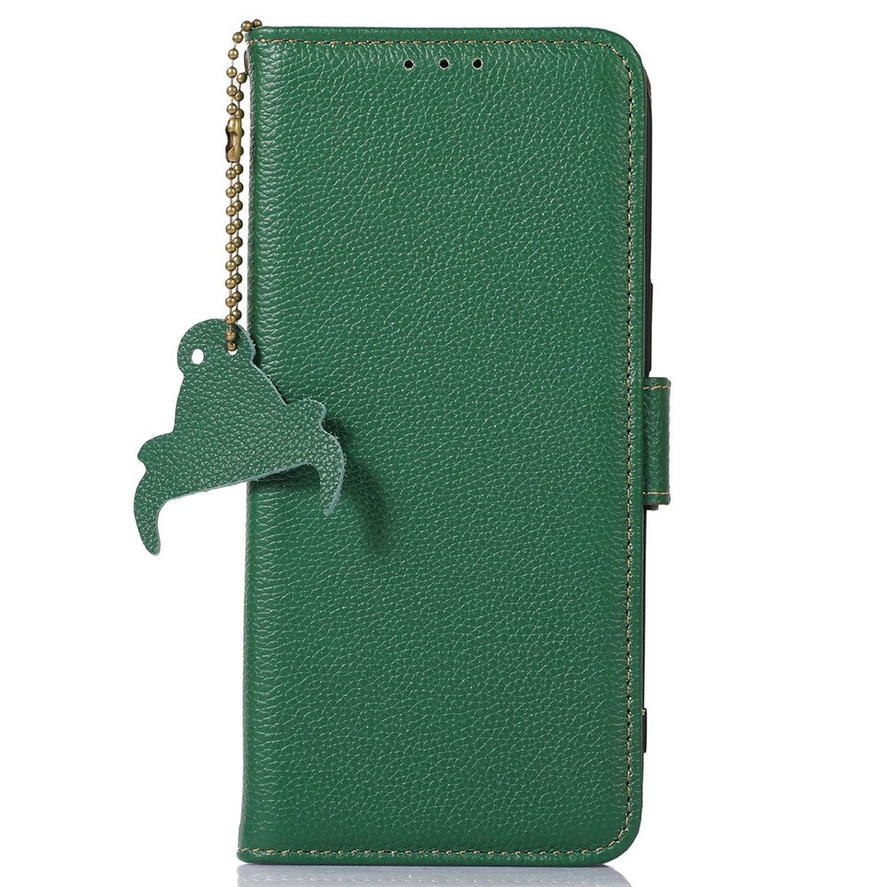 For Xiaomi Poco C55 4G / Redmi 11A 4G / Redmi 12C 4G Genuine Leather Phone Case RFID Blocking Wallet Phone Stand Cover