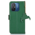 For Xiaomi Poco C55 4G / Redmi 11A 4G / Redmi 12C 4G Genuine Leather Phone Case RFID Blocking Wallet Phone Stand Cover