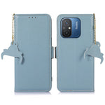 For Xiaomi Poco C55 4G / Redmi 11A 4G / Redmi 12C 4G Genuine Leather Phone Case RFID Blocking Wallet Phone Stand Cover