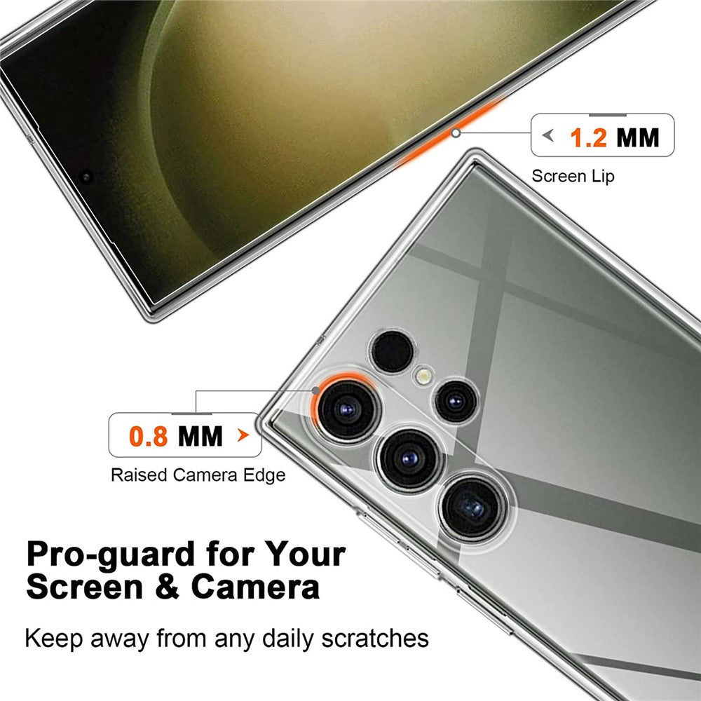 Samsung Galaxy S23 Ultra Stødsikkert TPU-mobilcover, anti-fingeraftryk og beskyttende mobilcover
