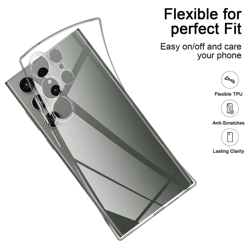 Samsung Galaxy S23 Ultra Stødsikkert TPU-mobilcover, anti-fingeraftryk og beskyttende mobilcover