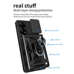 Til Oppo Reno8 T 4G Anti-fald Mobiltelefoncover Støtteben med Skydbart Kameralinsecover