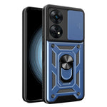 Til Oppo Reno8 T 4G Anti-fald Mobiltelefoncover Støtteben med Skydbart Kameralinsecover