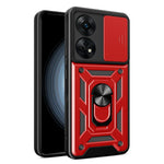 Til Oppo Reno8 T 4G Anti-fald Mobiltelefoncover Støtteben med Skydbart Kameralinsecover
