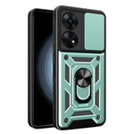Til Oppo Reno8 T 4G Anti-fald Mobiltelefoncover Støtteben med Skydbart Kameralinsecover