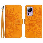 For Xiaomi 13 Lite / Civi 2 5G HT04 PU Leather Phone Case Sunflower Imprinted Flip Wallet Stand Anti-fall Phone Cover