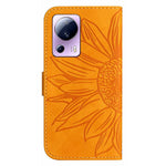 For Xiaomi 13 Lite / Civi 2 5G HT04 PU Leather Phone Case Sunflower Imprinted Flip Wallet Stand Anti-fall Phone Cover