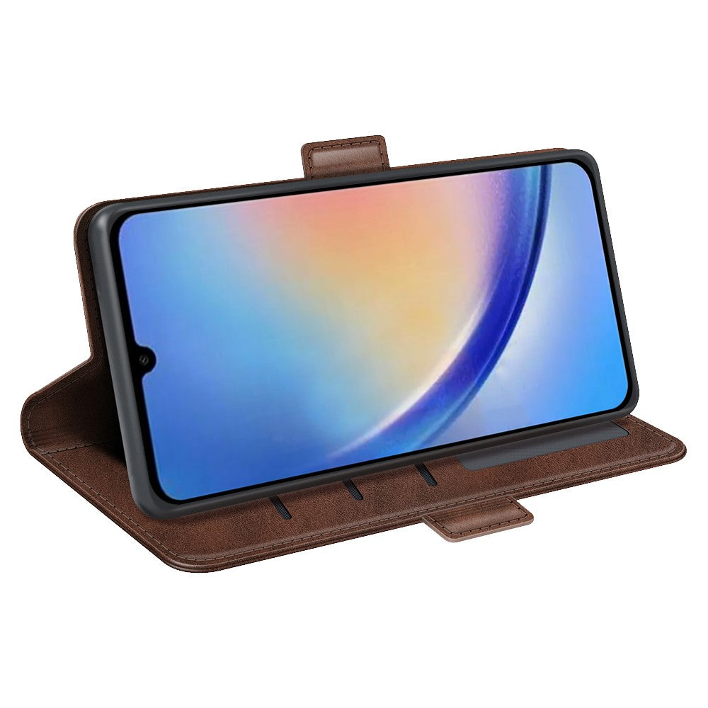Wallet Cover for Samsung Galaxy A34 5G Calf Texture Stand PU Leather Protective Case