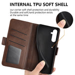 Wallet Cover for Samsung Galaxy A34 5G Calf Texture Stand PU Leather Protective Case