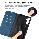 For Samsung Galaxy A34 5G Skin-touch Wallet Case PU Leather Flip Stand Phone Cover