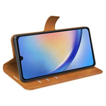 Til Samsung Galaxy A34 5G Folio Flip Telefoncover Kalvetekstur Standpungcover