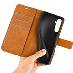 Til Samsung Galaxy A34 5G Folio Flip Telefoncover Kalvetekstur Standpungcover