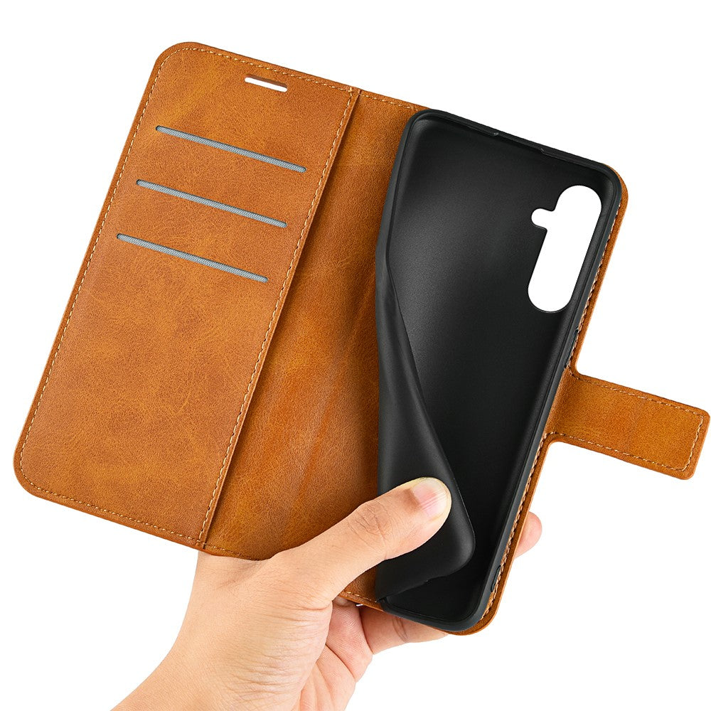 Til Samsung Galaxy A34 5G Folio Flip Telefoncover Kalvetekstur Standpungcover