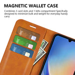 Til Samsung Galaxy A34 5G Folio Flip Telefoncover Kalvetekstur Standpungcover