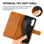 Til Samsung Galaxy A34 5G Folio Flip Telefoncover Kalvetekstur Standpungcover