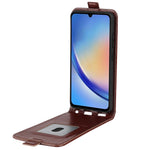 Vertical Flip Cover for Samsung Galaxy A34 5G , Crazy Horse Texture Leather Case with Card Slot