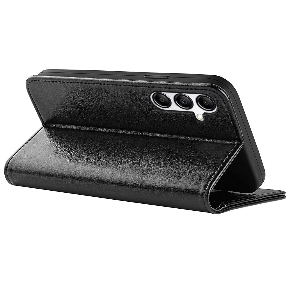 Til Samsung Galaxy A34 5G Crazy Horse Texture Cover Læderpung Stativ Folio Flip Cover