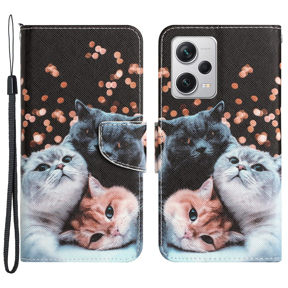 For Xiaomi Redmi Note 12 Pro 5G / Note 12 Pro Speed 5G / Poco X5 Pro 5G PU Leather Stand Pattern Phone Case with Wallet
