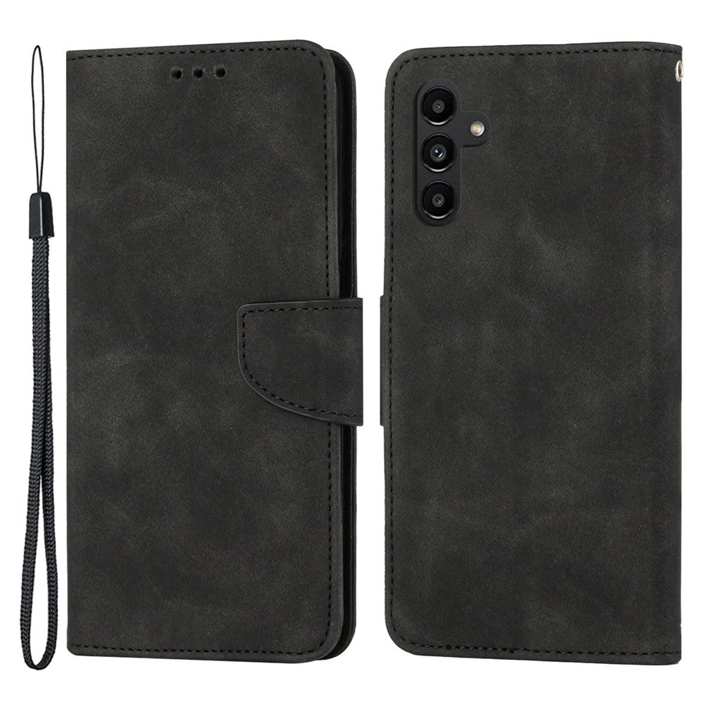 For Samsung Galaxy A24 4G (162.1 x 77.6 x 8.3mm) Solid Color Protective Flip Phone Case Wallet Stand Leather Cell Phone Cover