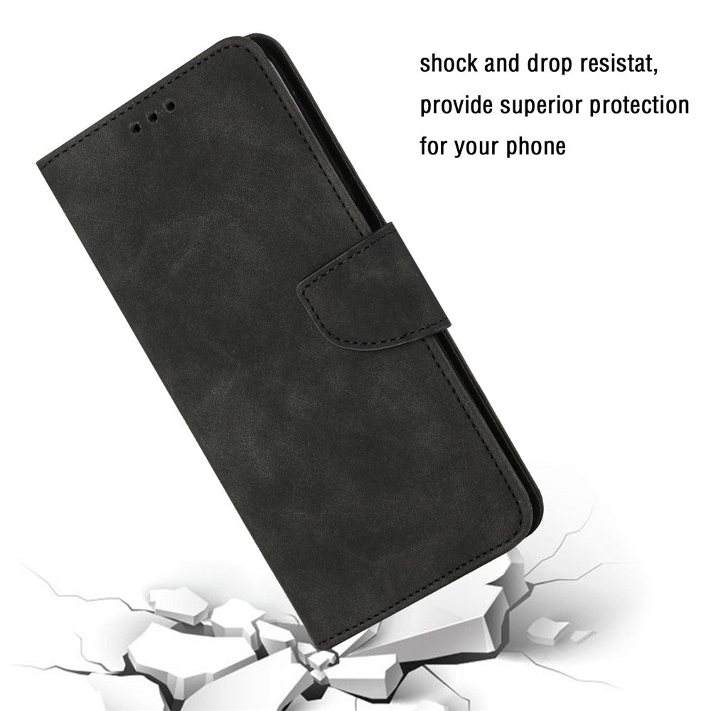 For Samsung Galaxy A24 4G (162.1 x 77.6 x 8.3mm) Solid Color Protective Flip Phone Case Wallet Stand Leather Cell Phone Cover