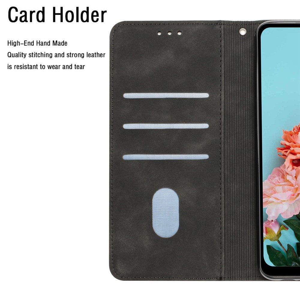 For Samsung Galaxy A24 4G (162.1 x 77.6 x 8.3mm) Solid Color Protective Flip Phone Case Wallet Stand Leather Cell Phone Cover