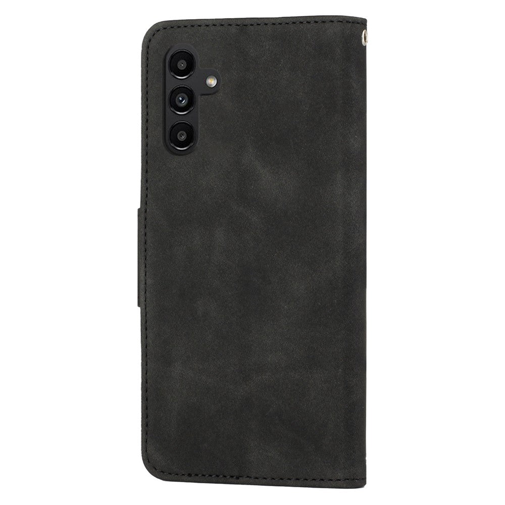 For Samsung Galaxy A24 4G (162.1 x 77.6 x 8.3mm) Solid Color Protective Flip Phone Case Wallet Stand Leather Cell Phone Cover