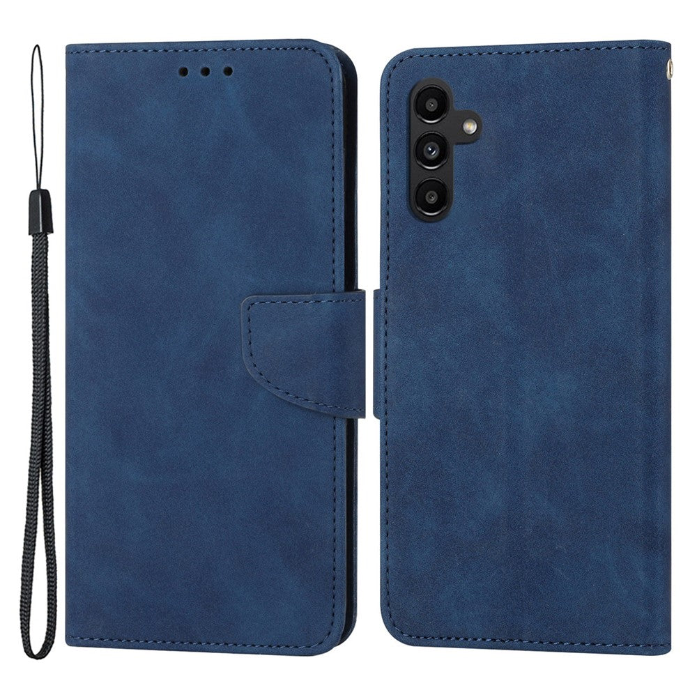 For Samsung Galaxy A24 4G (162.1 x 77.6 x 8.3mm) Solid Color Protective Flip Phone Case Wallet Stand Leather Cell Phone Cover